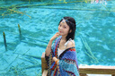 目丸云南特色披肩女民族風(fēng)麗江大理旅游拍照斗篷披風(fēng)外搭時(shí)尚洋氣圍巾 孔雀藍(lán) 曬單實(shí)拍圖