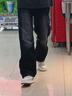 MMOPTOP嘻哈高街潮流男士牛仔褲子夏季薄款漸變寬松直筒褲8025黑灰M 曬單實(shí)拍圖