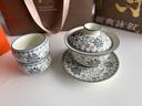 兮元記青花纏枝蓮茶具套裝整套高檔禮品送長(zhǎng)輩老師教師節(jié)禮物伴手禮品 礫華銀蓮器禾蓋碗1碗2杯套裝 男女士生日新婚喬遷退休實(shí)用禮物 曬單實(shí)拍圖