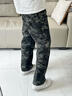 美式復古迷彩牛仔褲男女重磅潮牌廢土風(fēng)寬松做舊解構直筒工裝褲子 1XM21-NK22013【常規款】迷彩色 XL 約145-160斤可穿 曬單實(shí)拍圖