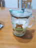 依生象寶嬰兒童玻璃牛奶杯 寶寶帶刻度吸管早餐杯耐熱帶手柄400ml小熊 曬單實(shí)拍圖