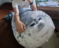 嬰果小島仿真日本大阪海豹玩偶陪睡覺(jué)抱枕毛絨玩具公仔娃娃生日禮物男女生 深灰色睜眼款【單只】 100cm 曬單實(shí)拍圖