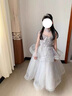 思妙星女童晚禮服輕奢小眾高端生日花童女孩公主裙兒童主持人鋼琴演出服 灰色長(zhǎng)款 110 曬單實(shí)拍圖