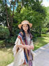 鉑吶苓披肩女民族風(fēng)西藏旅游斗篷外搭披風(fēng)云南拉薩穿搭外套加厚毯子披風(fēng) 民族風(fēng)披肩流蘇款【波紋黃色】 曬單實(shí)拍圖