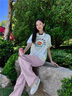 回力沖鋒褲女春秋2025新款休閑時(shí)尚洋氣高級(jí)感傘兵褲紫色多巴胺工裝褲 曬單實(shí)拍圖