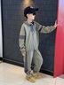 G.DUCKKIDS男童春裝衛(wèi)衣套裝潮牌2025新款兒童拼接加絨運(yùn)動(dòng)服春秋冬季男孩潮 綠色 150 cm 曬單實(shí)拍圖