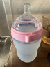可么多么（como tomo）奶瓶嬰兒奶瓶新生兒斷奶仿母乳硅膠奶瓶3-6個(gè)月250ml粉 曬單實(shí)拍圖