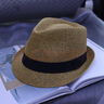 櫪野日系紳士帽男爵士帽子大頭圍大碼遮陽(yáng)防曬巴拿馬小禮帽草帽女夏天 咖色 大頭大碼L58-61CM 曬單實(shí)拍圖