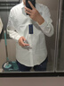 羅蒙（ROMON）【200支DP免燙】長(cháng)袖襯衫男高端商務(wù)休閑上衣純棉襯衣 白色 43 曬單實(shí)拍圖