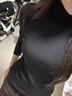 FOX.G女士毛衣針織衫女裝秋裝上衣洋氣款2025新款打底衫內搭可外穿衣服 半高領(lǐng)針織毛衣打底衫黑色 均碼 曬單實(shí)拍圖