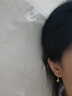 周六福（ZLF）七夕禮物  黃金耳釘女款5G足金蝴蝶蜂巢耳墜爆閃夢(mèng)幻森林 計(jì)價(jià)T 一對(duì)-2.68g 曬單實(shí)拍圖