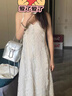 妙奕嘉吊帶連衣裙裙子女夏季2025新款小個(gè)子顯瘦長(zhǎng)裙法式白色純欲海邊 鉤花蕾絲V領(lǐng)吊帶裙【白色】 M 【建議90-105斤】 曬單實(shí)拍圖