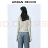 UR2025春季新款女裝休閑V領(lǐng)木耳邊修身針織開(kāi)衫UYY950020 灰綠 L 曬單實(shí)拍圖