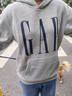 GAP男女裝2025秋季新款logo印花抓絨寬松套頭連帽衫衛衣786923 淺灰色 M (170/92A) 亞洲尺碼 曬單實(shí)拍圖