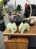 聚善緣吉祥如意大象擺件一對(duì)招財(cái)客廳玄關(guān)電視柜高檔裝飾品喬遷新居禮物 小號(hào)吉祥如意大象一對(duì)阿富汗玉色 曬單實(shí)拍圖