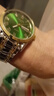 (0.01)全自動(dòng)機芯表夜光精鋼日歷手表男士韓版情侶石英非機械表 羅馬男款 間金帶綠面 曬單實(shí)拍圖