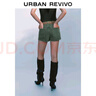 UR2025秋季新款女裝時(shí)尚簡(jiǎn)約純色腰帶休閑短褲UWJ850066 墨綠 (偏短) 25 曬單實(shí)拍圖