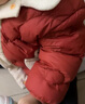 巴拉巴拉童裝兒童羽絨服男童女童連帽外套小童寶寶冬裝潮 鐵銹紅61003 90 cm -充絨量34g 曬單實(shí)拍圖
