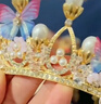 伊莉洛新娘公主皇冠頭飾兒童節(jié)水晶發(fā)箍女童頭箍女孩生日王冠寶寶發(fā)箍 16#蝴蝶珍珠金色皇冠 曬單實拍圖