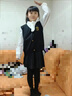 G.DUCKKIDS小黃鴨女童jk套裝裙秋裝學院風兒童襯衣女孩百褶裙女寶寶三件套 黑色 90 尺碼1~2歲【 80-90cm】 曬單實拍圖