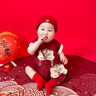 G.DUCKKIDS小黃鴨一周歲禮服男寶寶抓周衣服國風(fēng)百天百日宴滿月嬰兒衣服夏季 紅色+香囊 73cm 73碼3-7月建議寶寶6-8公斤 曬單實(shí)拍圖