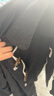 初語毛呢外套女夾棉保暖棉服2024年冬季寬松顯瘦設計感盤扣大衣 黑灰色 M 曬單實拍圖