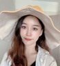 Charm Kendo防曬帽子女夏季大檐遮臉太陽(yáng)帽防紫外線(xiàn)遮陽(yáng)帽女漁夫帽顯臉小 黃配米 生日禮物送女朋友老婆 曬單實(shí)拍圖