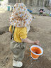 漁之源兒童趕海裝備連體下水褲防水褲幼兒園玩沙水衣服涉水雨褲雨鞋一體 尼龍金黃-兒童【輕量透氣】 23 （鞋內長(cháng)14） 曬單實(shí)拍圖