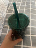 星巴克（Starbucks）墨綠色女神款玻璃杯550ml吸管杯辦公室復(fù)古冷水杯七夕禮物 曬單實(shí)拍圖