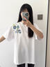 LDBE國潮美式藤蔓花卉刺繡短袖t恤女夏季新款爆款寬松純棉上衣高級感 白色 M 【80-100斤】 曬單實拍圖