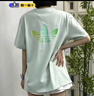 adidas經(jīng)典簡(jiǎn)約純棉運(yùn)動(dòng)上衣圓領(lǐng)短袖T恤女裝夏季阿迪達(dá)斯三葉草 漢玉白 L 曬單實(shí)拍圖