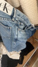 Calvin KleinJeans四季款女經(jīng)典美式潮流復古破洞ck高腰直筒牛仔褲J223952 1AA-牛仔淺藍 26 曬單實拍圖