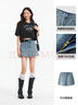 森馬（Semir）牛仔褲女顯腿長短褲潮酷夏2025防走光高腰裙褲小個(gè)子109325122004 曬單實(shí)拍圖