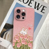 思唯創(chuàng)適用蘋果16promax手機(jī)殼iPhone16pro手機(jī)保護(hù)套油畫郁金香兔女款鈦金屬漆鏡頭全包防摔保護(hù)殼超薄 【油畫郁金香兔粉】親膚手感+強(qiáng)力防摔 iPhone16ProMax 曬單實(shí)拍圖