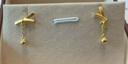 周生生黃金耳飾足金絲帶吊金珠婚嫁黃金耳釘一對(duì)女68721E定價(jià) 曬單實(shí)拍圖