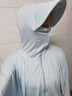 ESCURLTF防曬衣女長袖皮膚衣2025新款冰絲防曬服夏季薄款騎車防曬衫防紫外 加長帽-藍(lán)色 均碼 曬單實(shí)拍圖
