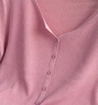 皮爾卡丹（pierre cardin）感氣質(zhì)冰絲短袖t恤女夏季薄款小開(kāi)衫修身顯瘦百搭針織v領(lǐng)上衣 皮粉 4XL 160-180斤 曬單實(shí)拍圖
