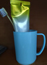 茶花 漱口杯 簌刷牙杯子馬克杯 牙刷杯牙缸 洗漱杯水杯 1只裝 藍(lán)色 曬單實(shí)拍圖