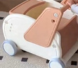 倍貝樂嬰兒學步車寶寶推車兒童玩具車遛娃神器周歲禮物1-3歲 四合一棕色【帶餐盤+牽引繩】 曬單實拍圖