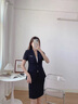 紫魅俏短袖西裝套裝女神范夏季薄款氣質(zhì)職業(yè)裝大學(xué)生經(jīng)理面試西服工作服 單件  藏青西裝 3XL 曬單實(shí)拍圖