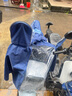 琴飛曼雨衣雨衣電動(dòng)車(chē)男女全身防雨成人雨披雨衣摩托車(chē)電瓶車(chē)戶(hù)外騎行防水 淺寶藍(lán)（加大加厚 可帶頭盔） XXXL 1件 曬單實(shí)拍圖
