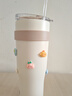 樂(lè )扣樂(lè )扣保溫杯大容量吸管杯男士女生高顏值不銹鋼水杯學(xué)生巨無(wú)霸大肚杯子 奶白色1200ml 曬單實(shí)拍圖