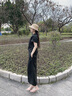 旅途原品（ltyp）襯衫女香云紗桑蠶絲襯衣100%蠶絲黑標(biāo)系列 小衫/氣球群秋 半群-檀木黑-香云紗 L -XL 曬單實拍圖