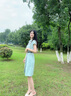 夢嬌法式系腰帶襯衫裙純色通勤連衣裙女2025夏季新款顯瘦遮肚中長裙子 淺綠色 XL 建議110-120斤 曬單實(shí)拍圖