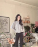 COZOK防曬衣服衫女連帽披肩黑膠帽檐透氣夏季輕薄冰絲 淺灰色 黑膠帽檐 均碼 曬單實拍圖