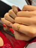 中國黃金（CHINA GOLD）四葉草黃金戒指女足金999活口指環(huán)求婚情人節實(shí)用生日禮物送女友 今/次日達*足金四葉草鉆戒【鑲嵌托帕石】約1.4g 曬單實(shí)拍圖