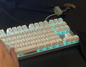 惠普（HP）GK200機(jī)械鍵盤有線辦公游戲鍵盤 20種背光燈效 87鍵電競(jìng)鍵盤鼠標(biāo)套裝電腦外設(shè)鍵鼠 皎月白【青軸】冰藍(lán)光 曬單實(shí)拍圖