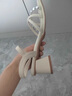 法式露趾水鉆涼鞋女2025夏季新款百搭外穿粗跟方頭配裙子高跟鞋女 米白色 37 (235mm) 曬單實(shí)拍圖