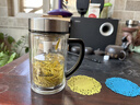 希諾雙層玻璃杯帶把手濾網(wǎng)泡茶杯子辦公商務(wù)簡約透明家用水杯XN9320 435ML【小熊時(shí)尚款】-XN9321 曬單實(shí)拍圖