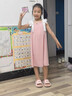 WVD國(guó)際品牌女童冰絲吊帶睡裙公主風(fēng)夏季薄款家居服女大童睡衣2023新款 豆沙色吊帶卷邊睡裙 120 cm 曬單實(shí)拍圖